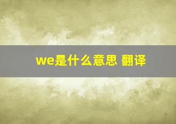 we是什么意思 翻译